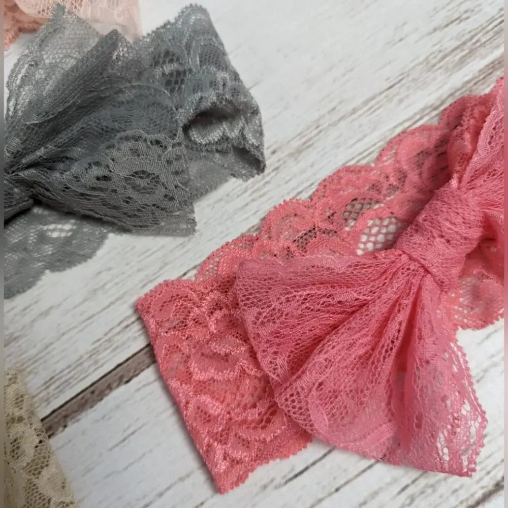 set of 5 Toddler Girl lace headbands
